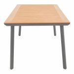 Griffith tryezë  alumini i zi dhe kompensatë në një hije natyrore 160x80x74cm - Image 3