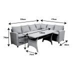 Lounge Flashy  set prej 3 copash pëlhure qymyr prushi prej bastun prej palme kacavjerrëse - Image 4