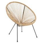 Komplet ngrënieje Acapulco Ι  komplet me 3 gota bastun prej palme kacavjerrëse metalike-natyrale të zeza D50X50cm - Image 2