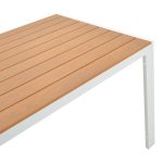 Tavoline ngrenie Nares-Moly Komplet 7  alumini te bardhe dhe kompensate ne ngjyre natyrale 180x90x72.5cm - Image 5