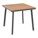 Tavolina e ngrënies Synergy-Vitality komplet prej 5  antracit alumini dhe kompensatë me ngjyrë natyrale 80x80x74cm - Image 4