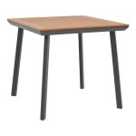 Tavolina e ngrënies Synergy-Vitality komplet 3 antracit alumini dhe kompensatë me ngjyrë natyrale 80x80x74cm - Image 2