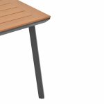 Tavolina e ngrënies Nares-Vitality Set me 7  antracit alumini dhe kompensatë me ngjyrë natyrale 140x80x72.5cm - Image 5