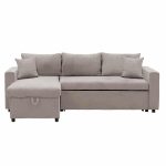 Corner divan-krevat kthyeshëm Lilian  pëlhurë beige 225x148x81cm - Image 5