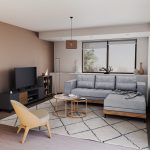 Kënd divani Mirabel, stof gri-dru natyral 250x184x100cm - Image 2