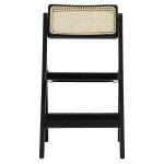 Karrige e palosshme Yoko, ngjyrë bezhë PVC ratan-këmbë të zeza - Image 4