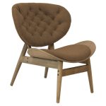 Karrige relaksuese Udalle, stof ngjyrë kafe dhe dru masiv ahu 77x70x82cm