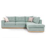 Divani i qoshes Boston  majtas pëlhurë qoshe ciel-cream 280x225x90cm - Image 2