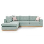 Divani i qoshes Boston  djathtas pëlhurë ciel-cream 280x225x90cm - Image 2