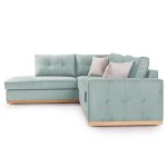 Divani i qoshes Boston  djathtas pëlhurë ciel-cream 280x225x90cm - Image 3