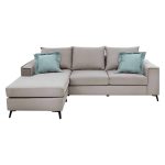 Divani i qoshes Pakoworld përrallor pëlhurë e kthyeshme elefant-ciel 240x165x95cm - Image 2