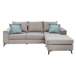 Divani i qoshes Pakoworld përrallor pëlhurë e kthyeshme elefant-ciel 240x165x95cm - Image 3