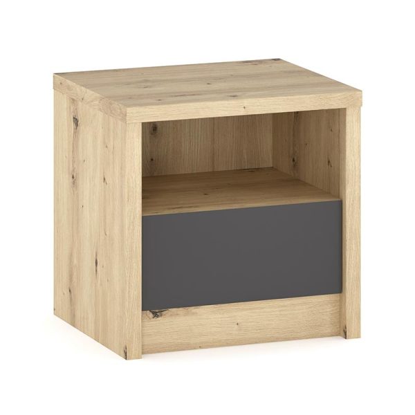 Nightstand Lavinia  me 1 sirtar anthracite-sonoma ngjyra 46.5x39.5x45.5cm