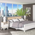 Nightstand Awell  color sonoma-white 45x44x58cm - Image 2