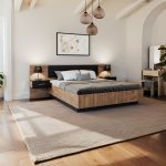 Krevat i dyfishtë Romilly  me ngjyrë të zezë shkëlqyes-arrë 160x200cm - Image 2