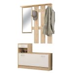 Mobilje hyrje Jamie  ngjyra natyrore-e bardhë 100x27.5x187cm