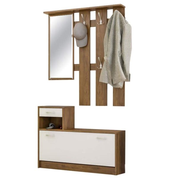 Mobilje hyrje Jamie  ngjyra arra-bardhë 100x27,5x187cm