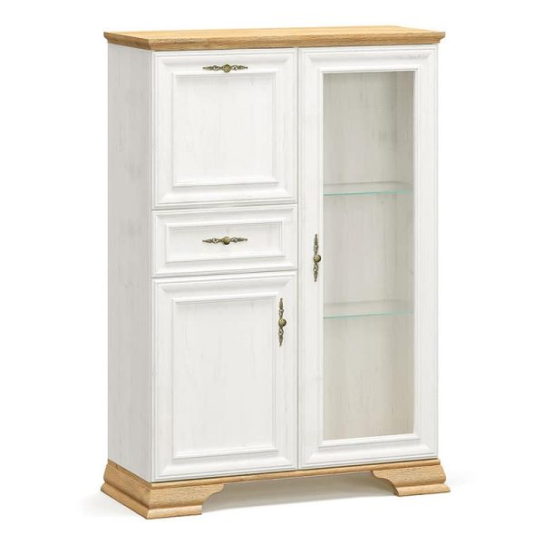 Vitrina Jaden  artë oak-white antique 93.5x39x133cm