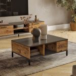 Tryezë kafeje Kermit anthracite-arrë ngjyrë 90x60x33cm - Image 5