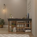 Tavolinë këndore Rosaline, në ngjyre lisi-antracit 120x129x72cm - Image 6