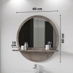 Mirror Lesley në ngjyrë mermeri gri 60x10x60cm - Image 5