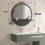 Mirror Lesley  në ngjyrë anthracite mermeri 60x2x60cm - Image 5