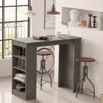 Tabela Bar Riff  athracite antike 120x51.5x101.5cm - Image 2