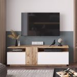 TV stand Elana  sonoma-white 150x29.5x46.3cm - Image 3