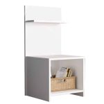 Nightstand me një vetë Aveline në ngjyrë të bardhë 43.2x9x60cm