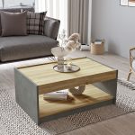 Tavolina e kafesë Sonoma Pakoworld- ngjyra antike anthracite 93.5x60x40cm - Image 2