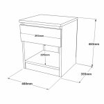 Nightstand Complete  antike gri-wenge 40x35.5x46cm - Image 6