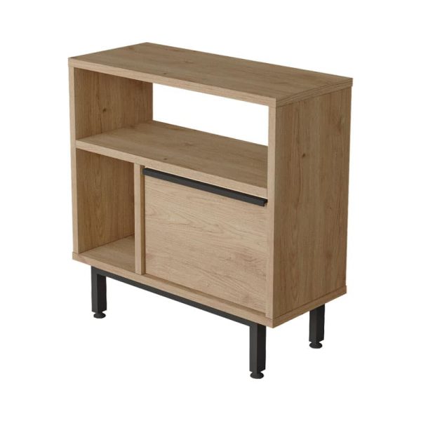 Tabela anësore Vercade  melamine natyrore-e zezë 60x25.5x60cm