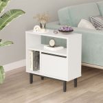 Tavolinë anësore Vercade, melaminë e bardhë-e zezë 60x25.5x60cm - Image 2