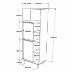 Kolona e kuzhinës Migniato  bardhë-zi 60x35.5x161.5cm - Image 4