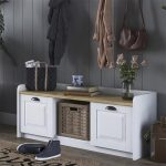 Stoli i këpucëve Arthur I  8 palë arra të bardha 120x40x45cm - Image 2