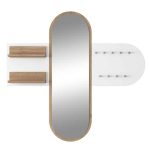 Varëse muri Baunty, me pasqyrë të bardhë-arre 125x2x122cm - Image 3