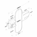 Varëse muri Baunty, me pasqyrë të bardhë-arre 125x2x122cm - Image 4