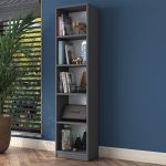 Bookcase Goldie  anthracite-white 40x25x161.80 cm - Image 2