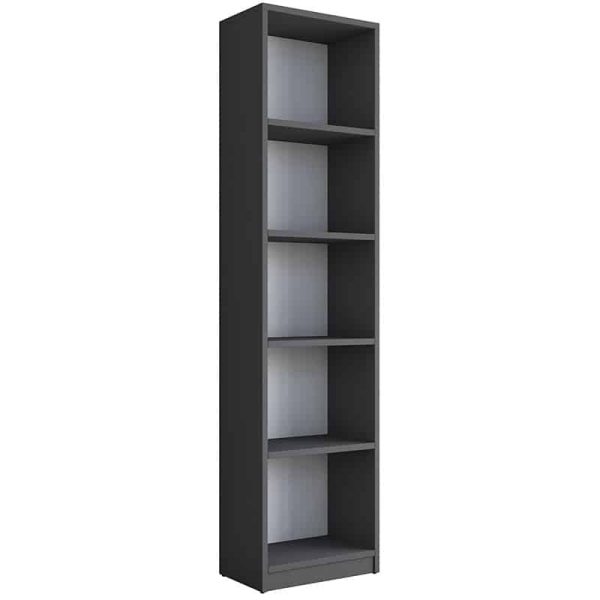 Bookcase Goldie  anthracite-white 40x25x161.80 cm