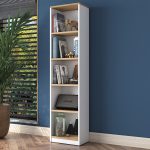 Bookcase Goldie  bardhë-natyrore 40x25x161.80 cm - Image 2