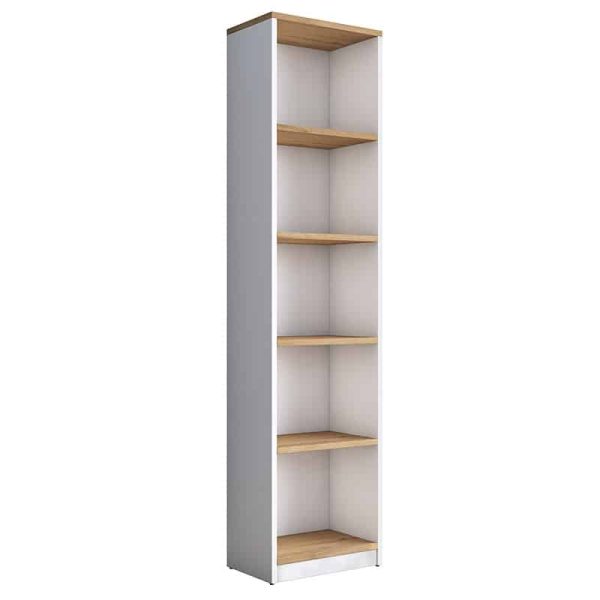 Bookcase Goldie  bardhë-natyrore 40x25x161.80 cm