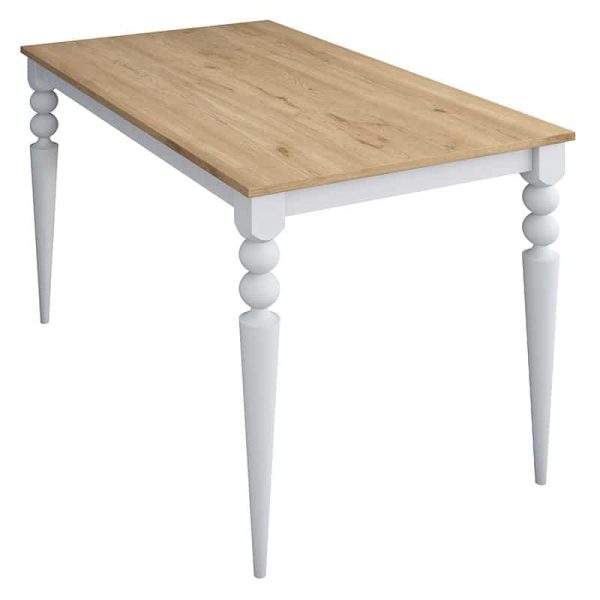 Tavolina e ngrënies Rosette natyrore-e bardhë 120x70x73.8cm