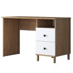 Tavoline pune me raft Goldie, në ngjyrë të bardhë-natyral, 160x50x161.8cm - Image 6