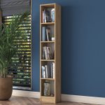 Bookcase Goldie  arra-bardhë 30x25x170 cm - Image 2