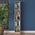 Bookcase Goldie  arra-bardhë 30x25x170 cm - Image 4