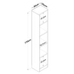 Bookcase Goldie  arra-bardhë 30x25x170 cm - Image 5