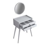 Tavolina e veshjes me pasqyrë Globy  bardhë 74x37x86cm - Image 5