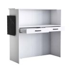 Tavolinë recepsioni Triana, melaminë e bardhë-mermer i zi 110x40x110cm - Image 3