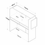 Tavolinë recepsioni Triana, melaminë e bardhë-mermer i zi 110x40x110cm - Image 6