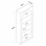 Raft librash Zoel, melamine ngjyrë e bardhë, 80x31.5x180cm - Image 6